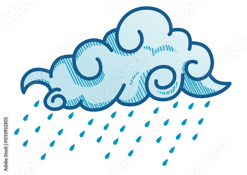 Illustration of a raining cloud