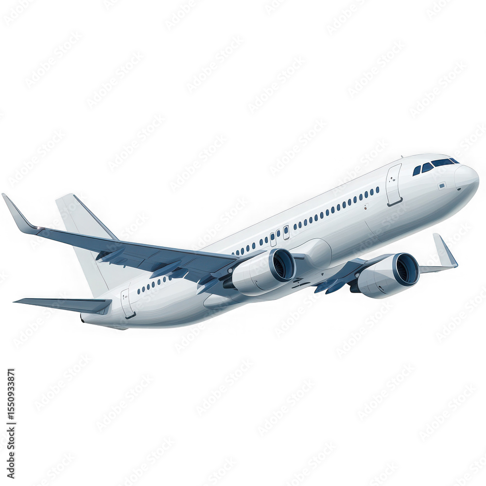 Aircraft airplane airliner vehicle isolated on white and transparent background Aircraft airplane airliner vehicle isolated on white and transparent background