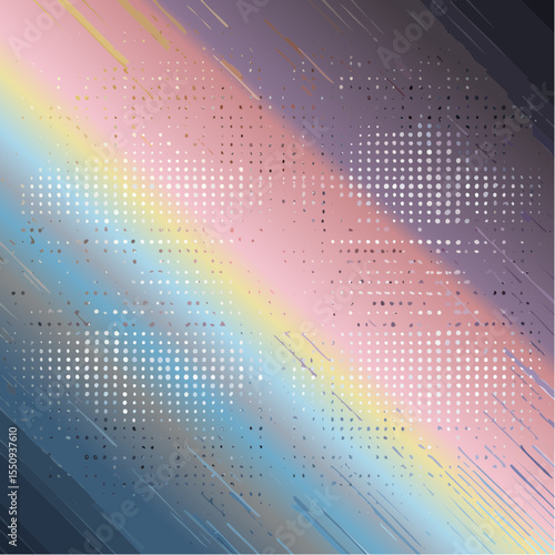 raised dot clusters in pastel prism, metallic graphite, and opal creating holographic braille texture