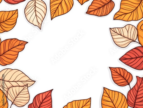 Autumn leaves border