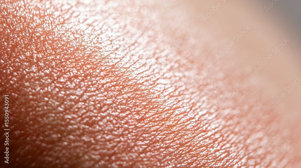 Fototapeta premium Close-up of healthy glowing human skin texture with smooth surface and natural tone, dermatology and skincare concept for beauty products or medical treatment.
