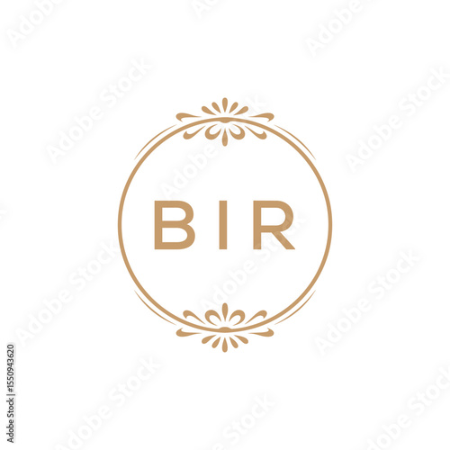 Elegant Monogram Logo Design with Decorative Frame – BIR Luxury Brand Identity Icon
