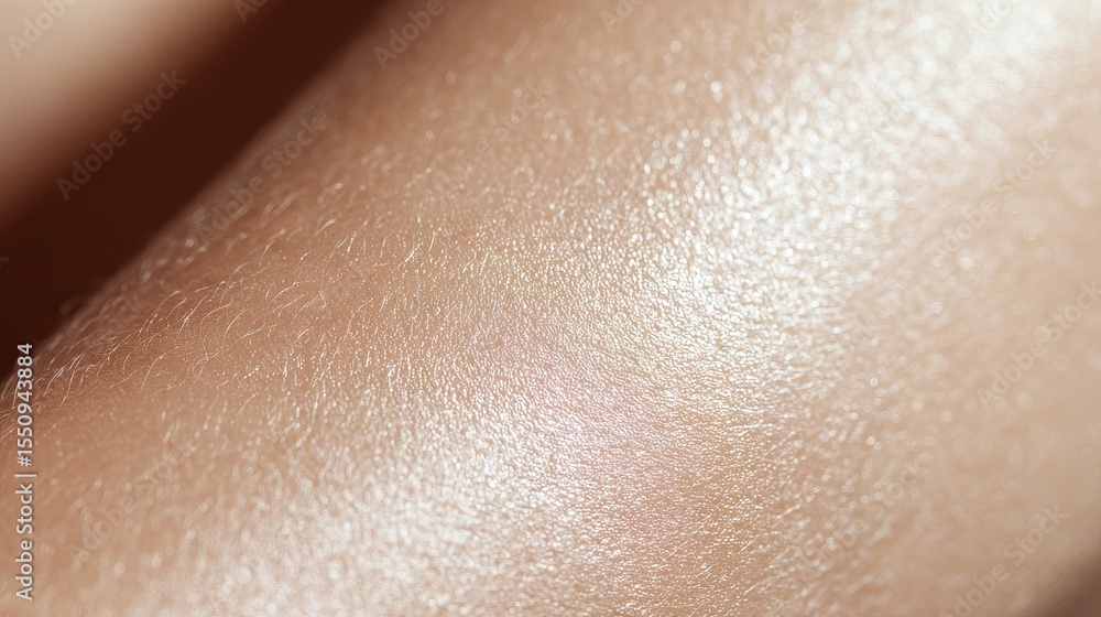 Fototapeta premium Close-up of healthy glowing human skin texture with smooth surface and natural tone, dermatology and skincare concept for beauty products or medical treatment.