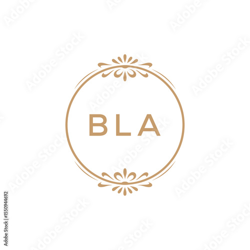 Elegant Monogram Logo Design with Decorative Frame – BLA Luxury Brand Identity Icon
