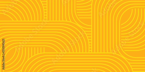 Pasta background, spaghetti abstract geometric pattern. Macaroni yellow poster. Wavy abstract pattern.