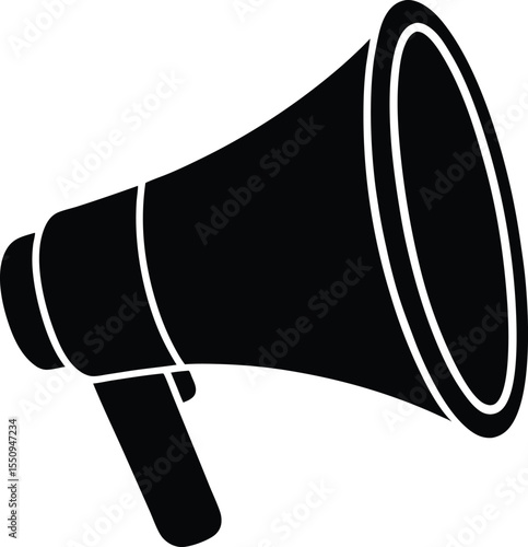 Filled Megaphone Icon Vector Illustration