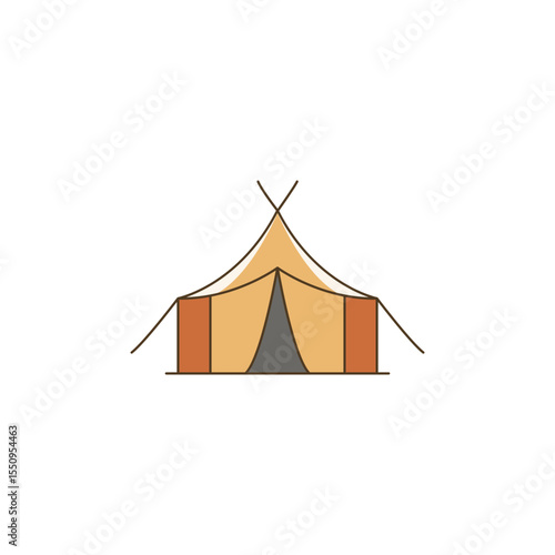 An icon depicting a traditional Bedouin tent, symbolizing nomadic culture, desert dwelling, and hospitality in the Middle East.