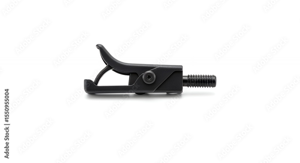 Black plastic tool clamp close up Black plastic tool clamp close up