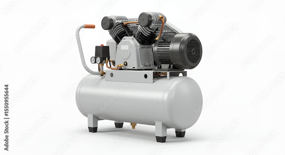 Gray air compressor on white background Gray air compressor on white background