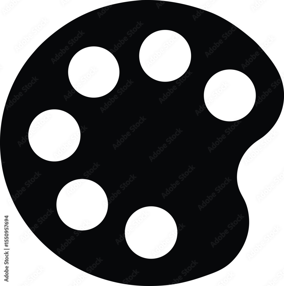 Fototapeta premium Solid Paint Palette Icon Vector Illustration