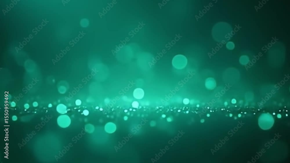 4K seamless glowing mint green bokeh light background for dreamy cinematic motion design loops

