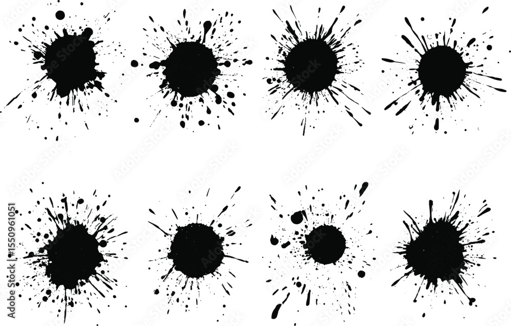 Ink Splatter Collection with Dynamic Stroke Vector,Generative Ai