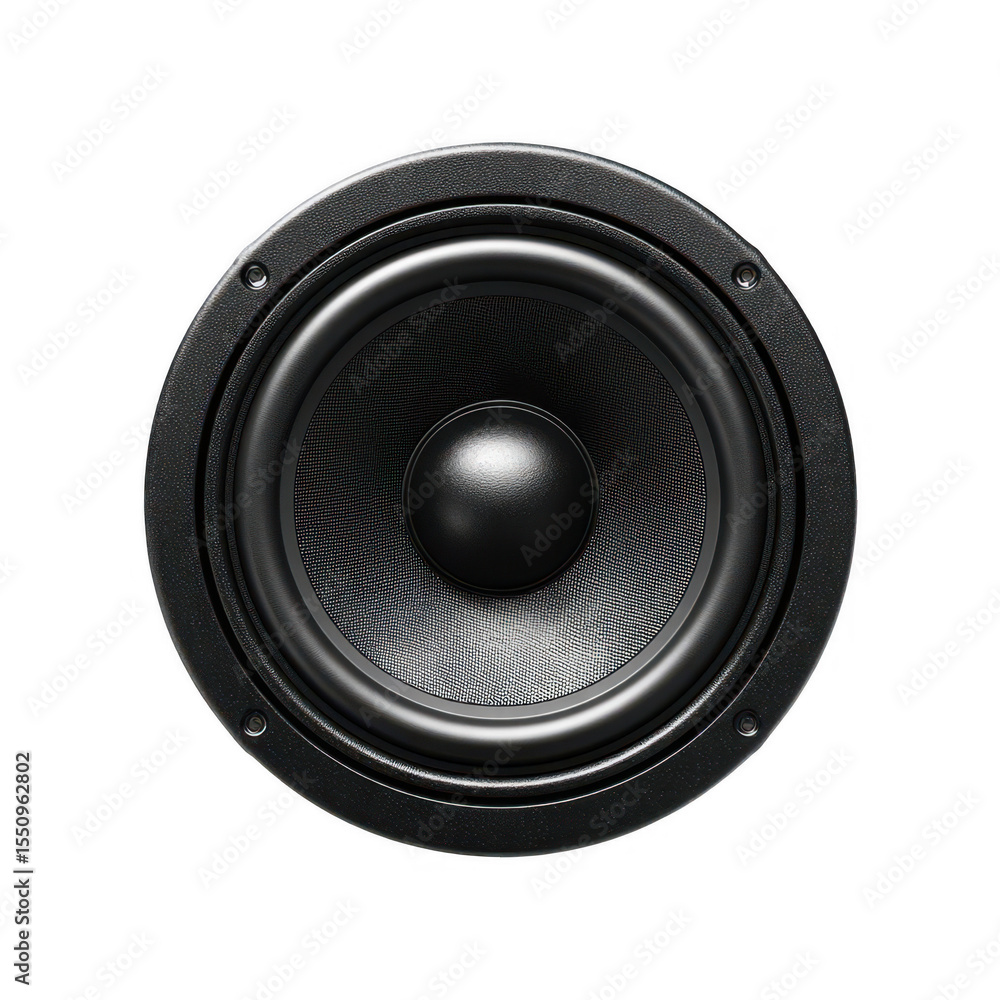 Close-up of a black audio speaker cone Close-up of a black audio speaker cone