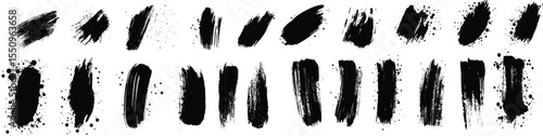 Bold Ink Brush Stroke Collection in Vector Style,Generative Ai