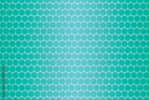 A repeating pattern of teal circles on a fading teal blue gradient background