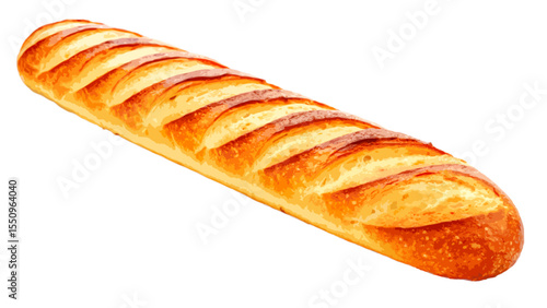 Cinematic photo of golden French baguette with crusty texture vector.svg
