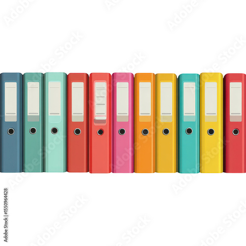 Row of colorful file folders (4)