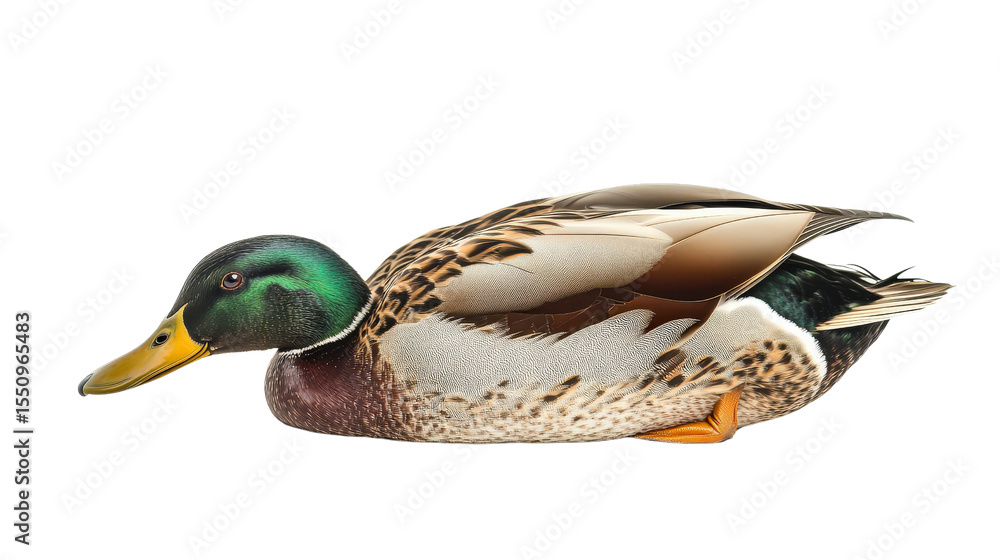 Obraz premium duck lying down, wings tucked Transparent background, PNG