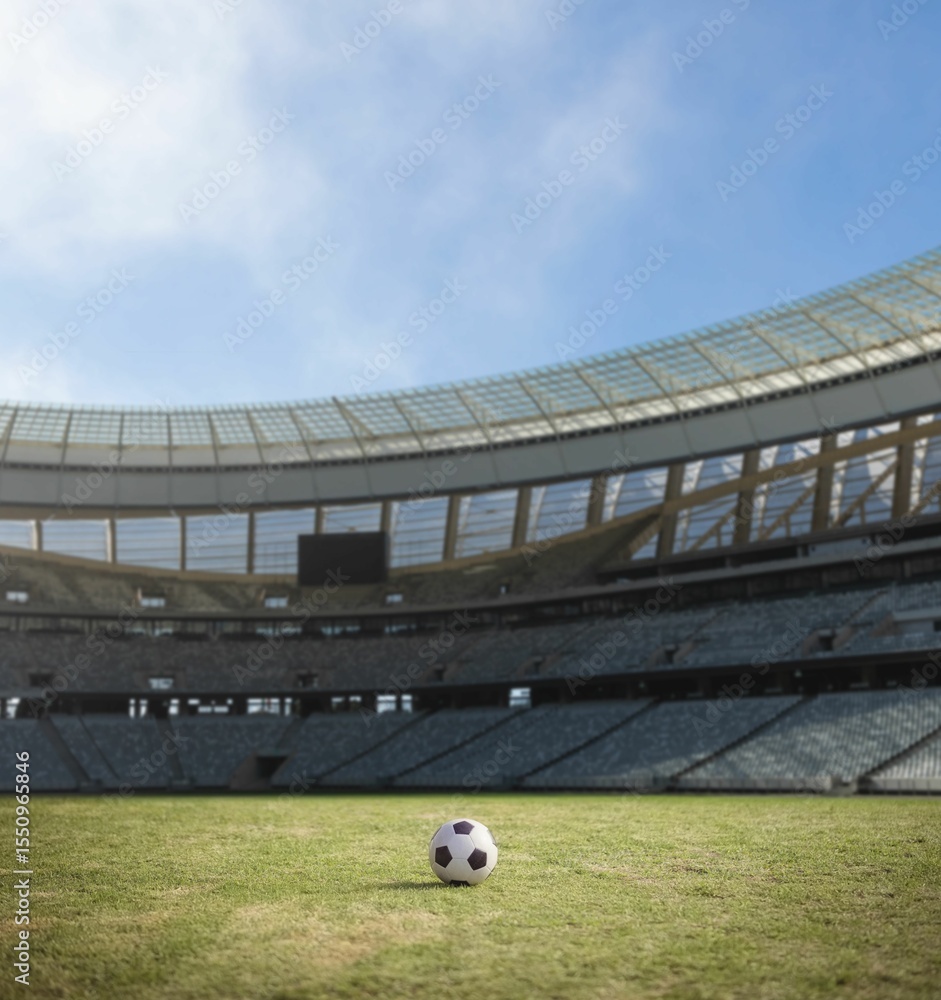 Fototapeta premium Football in an empty stadium