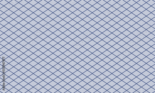 5本のフレームでできたひし形の模様が内側に連続する紺色の入子菱模様