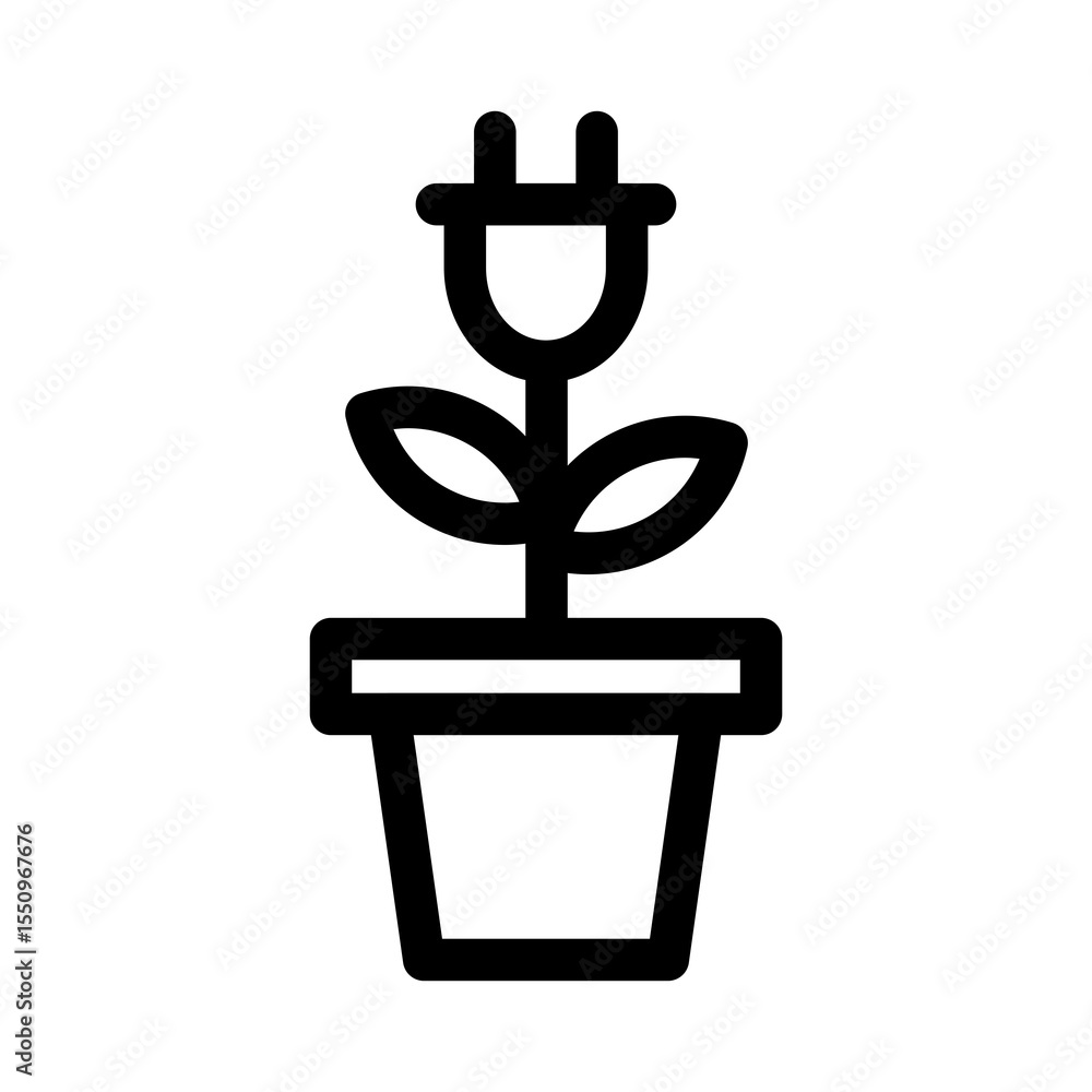 Plants Energy Icon Ecology, Environment, and Climate Symbol Line Design Style Vector Illustration Plants Energy Icon Ecology, Environment, and Climate Symbol Line Design Style Vector Illustration