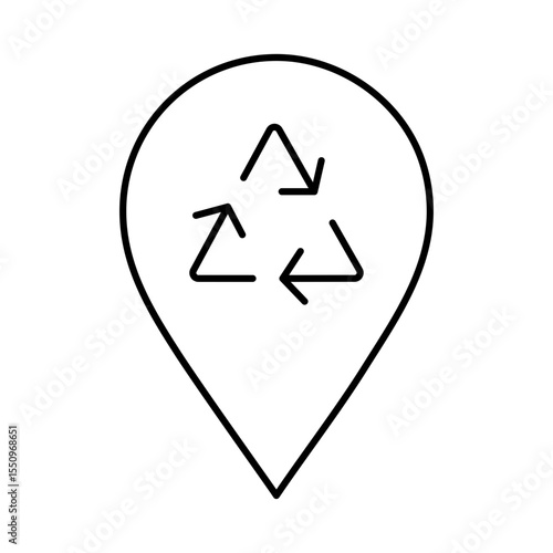 Free Download Recycling Center Pointer Line Icon. Editable Stroke. Pin, Navigation, Direction, Marker Icons Vector Illustration - GFXLoad