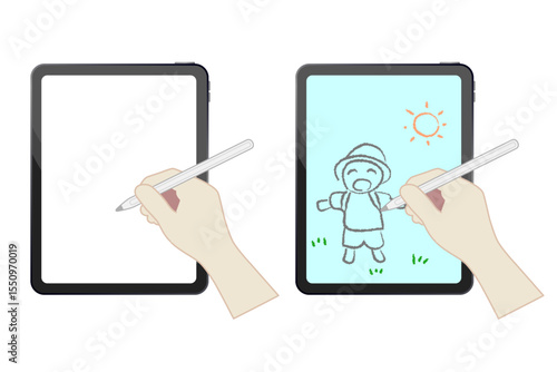 Tablet and touch pen set.