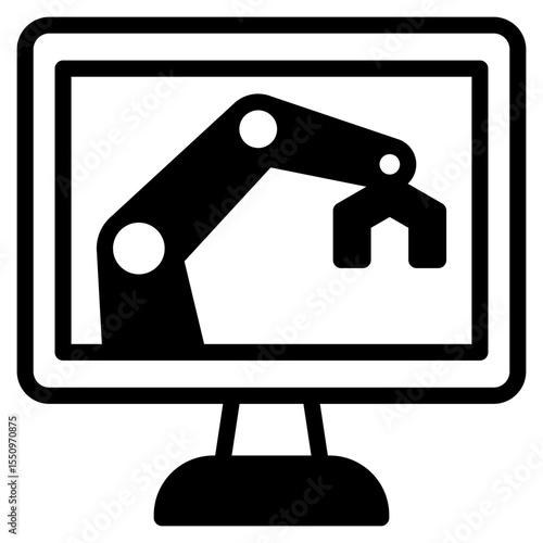 Robot Arm outline mixed icon