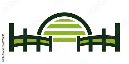 Rural farm fence vector illustration