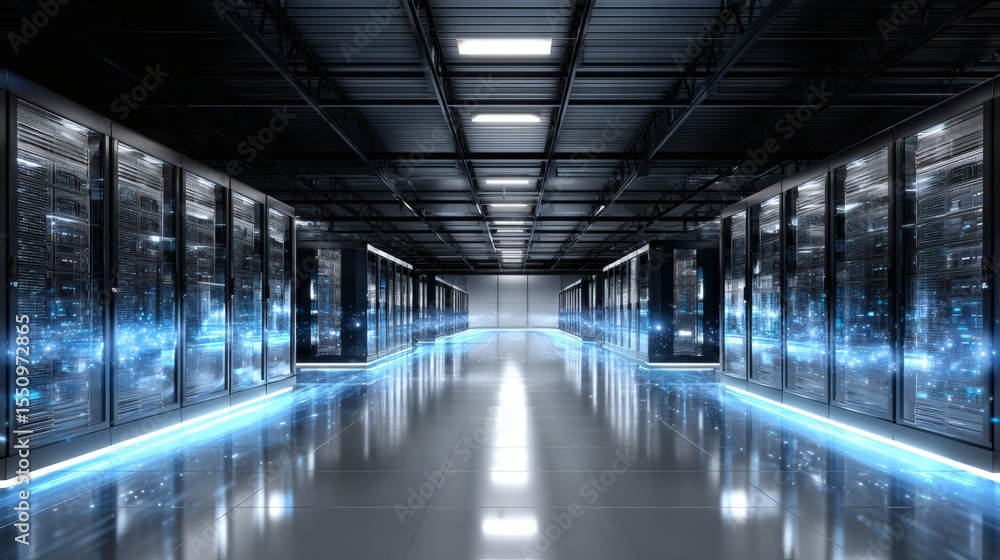 Naklejka premium Modern Data Center Interior Design