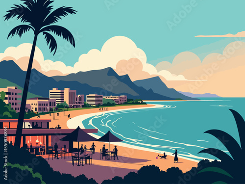 summer landscape with mountain and mountains in the background O'AHU island in Honolulu County, Hawaii