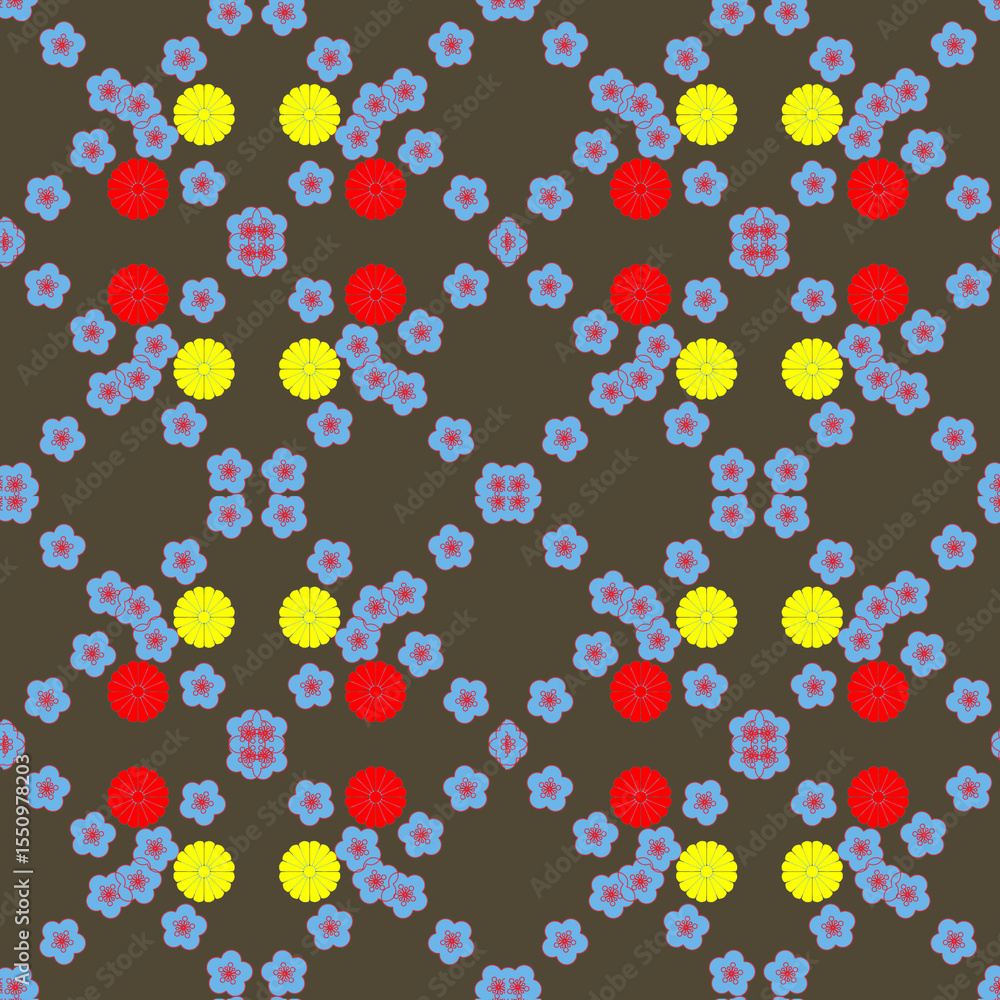 seamless pattern with colorful flowers seamless pattern with colorful flowers