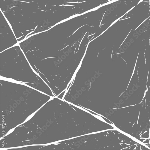 Create a Album cover made of polyethylene texture, damaged and torn. Overlay texture polyethylene or cling film with effect torn. Squares overlay template Vector art.
