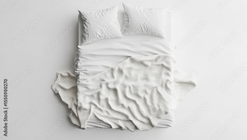 Obraz premium Empty Bed, White Sheets