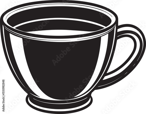 A Simple Cup Of Coffee: An elegant monochrome sketch of a coffee cup, evoking the essence of daily ritual and cozy warmth.
