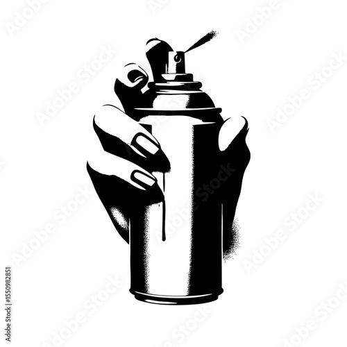 Hand Holding Spray Paint Can: Urban Art Design