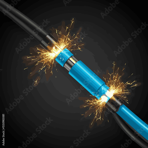 Create a kinds of deferent cable  technology vector art with white background.
