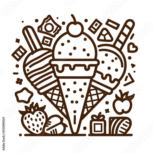 Sweet Ice Cream Cones and Treats