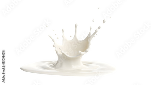 A splash of milk or yogurt isolated on a white background, rendered in 3D. Don't forget to include the clipping path. on white background
