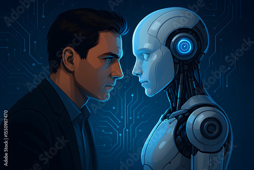 a man and a robot