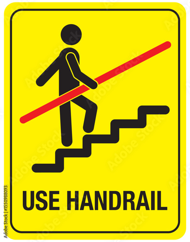 Vector illustration of handrail icon on yellow background