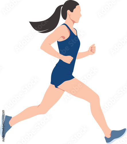 young woman running