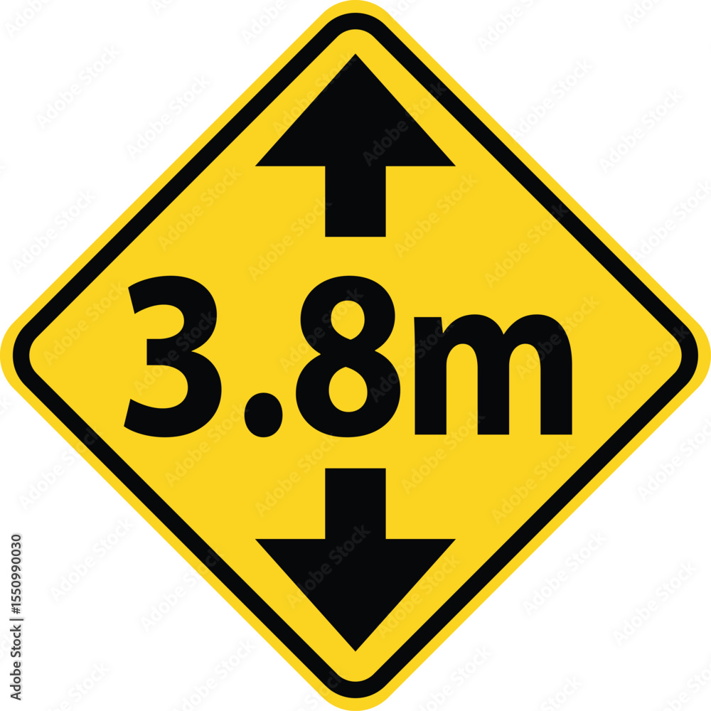 custom made wallpaper toronto digitalHeight restriction limit 3.8 meter warning sign. Road sign vehicle height limit square board. Traffic symbol. flat style.
