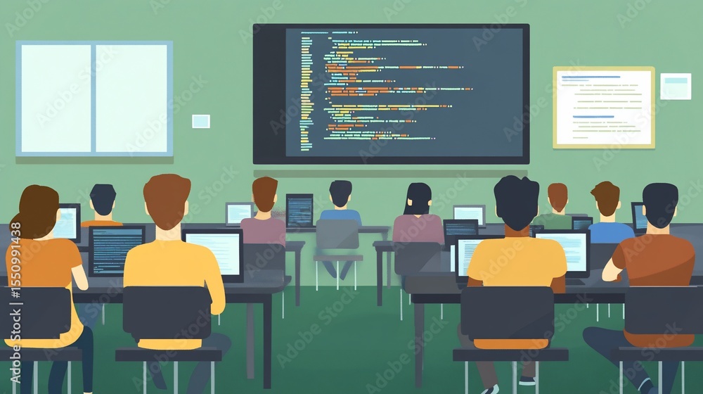 Coding Class: Students Learning Programming in a Classroom Setting Coding Class: Students Learning Programming in a Classroom Setting