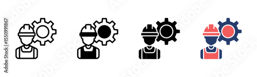Worker icon sheet multiple style collection