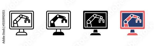 Robot Arm icon sheet multiple style collection