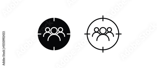 targeting audience icon sign vector. Focus. pictogram isolated on white design element