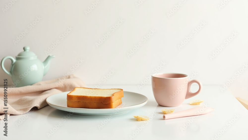 Fototapeta premium breakfast with coffee and croissant