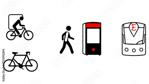  Sustainable Office Tools – Line Icons for Corporate Reports and Apps
  bicycle parking sign