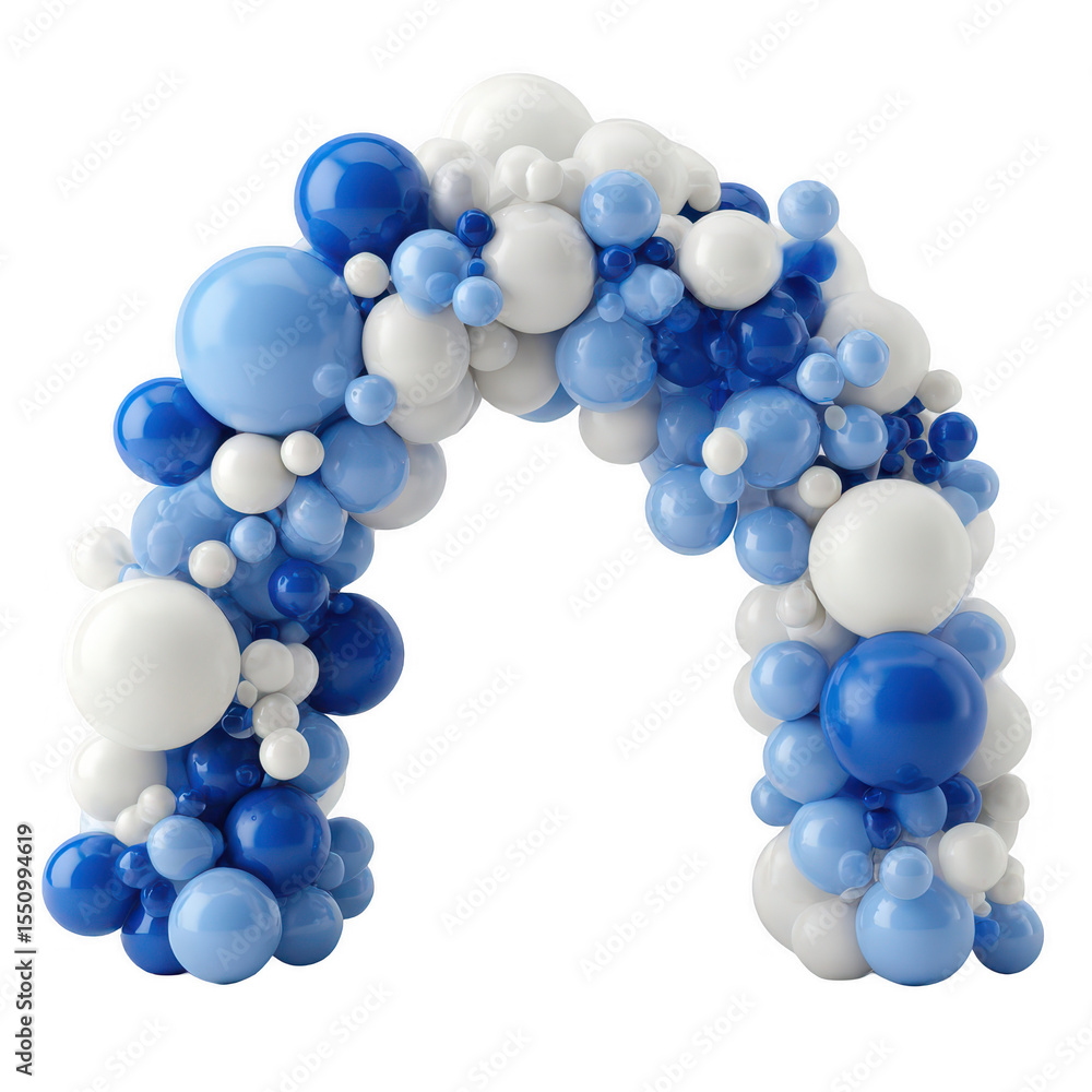 Fototapeta premium Blue & white balloon archway